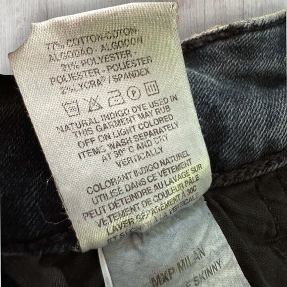 WARP + WEFT Milan MXP High Rise Skinny Stretch Brush Denim Jeans Women's 2 / 26 - Picture 6 of 9